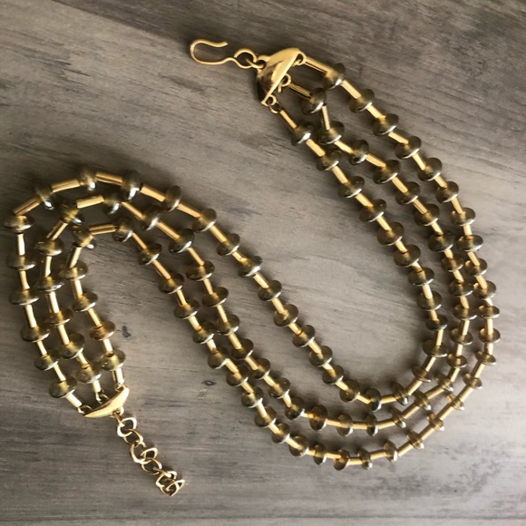 💙Monet gold tong glass beads multi layer necklace - Picture 3 of 5